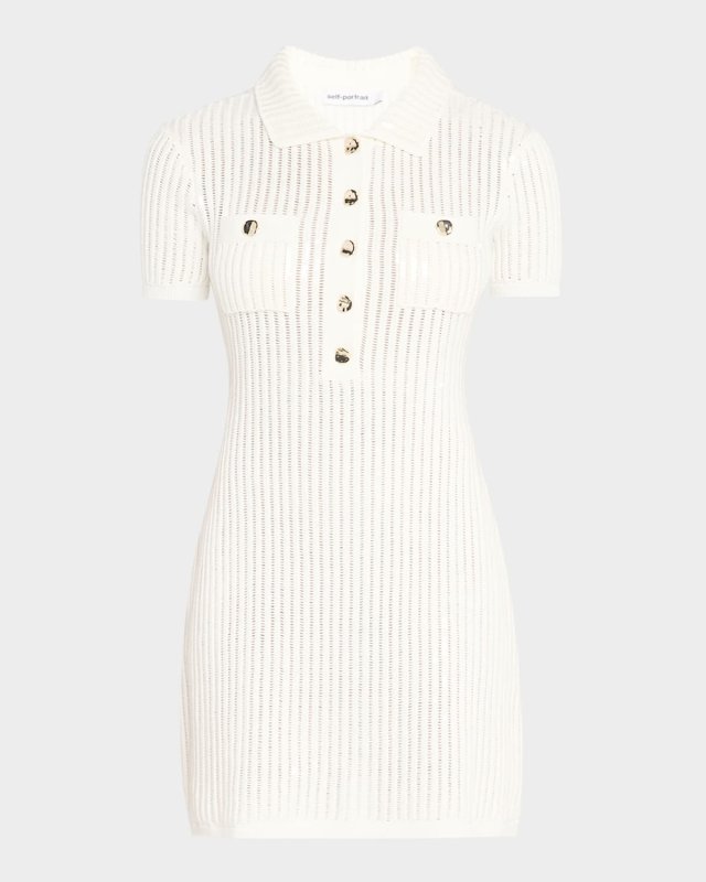 Sequined Crochet Mini Dress